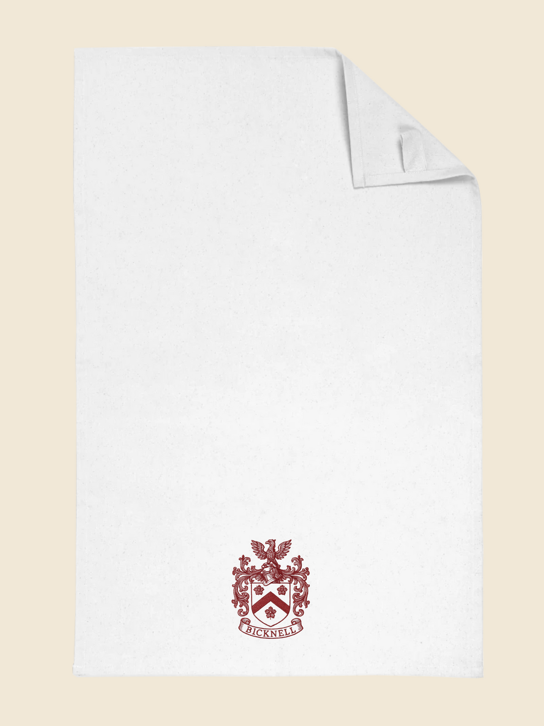 Embroidered Crest Tea Towel
