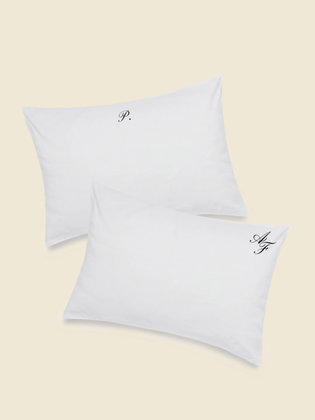 white pillowcase set with Monogram