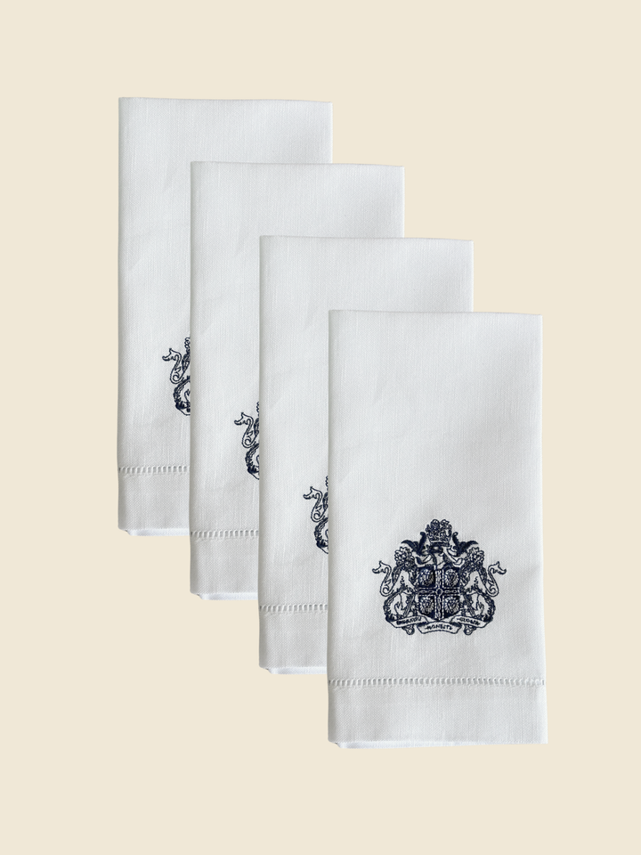 Embroidered Crest Napkin Set