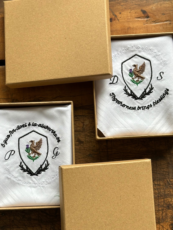 Embroidered Crest Handkerchief